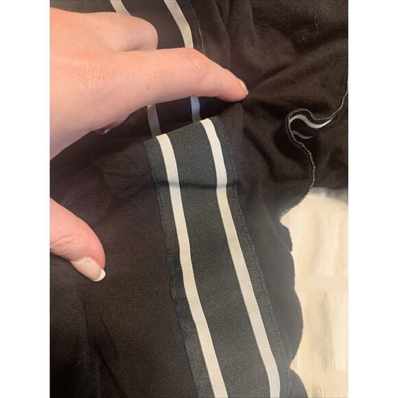 Michael Kors Black White Side Striped Short Sleeve Long Maxi Dress Xs - Picture 4 of 5